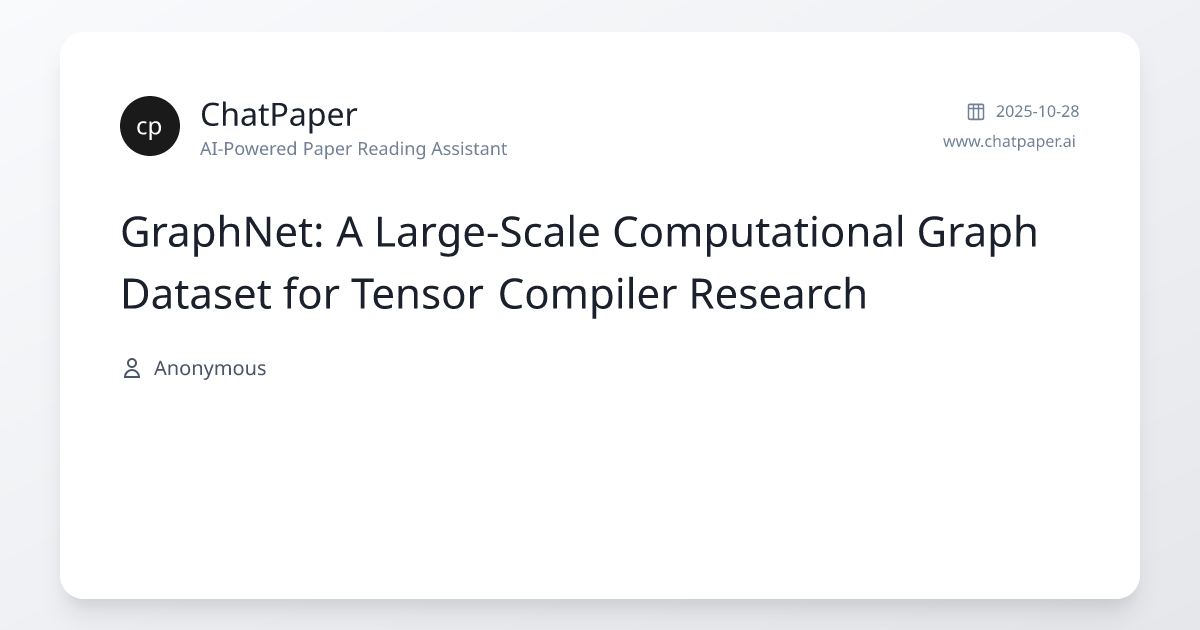 GraphNet: A Large-Scale Computational Graph Dataset for Tensor Compiler ...