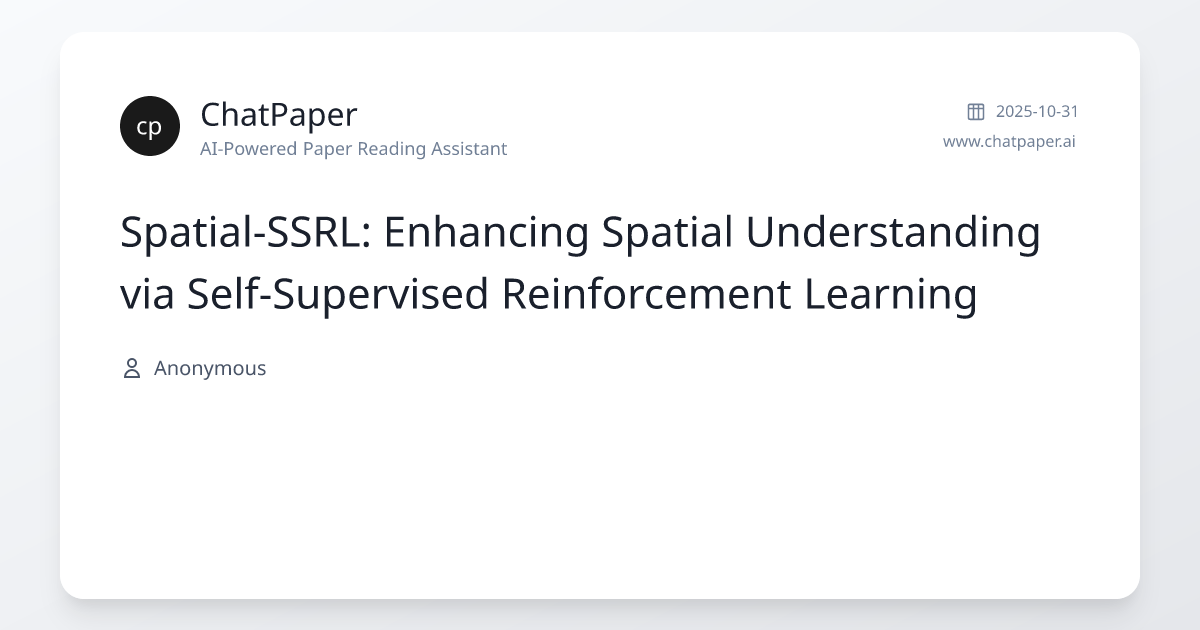 Spatial-SSRL: Enhancing Spatial Understanding via Self-Supervised ...