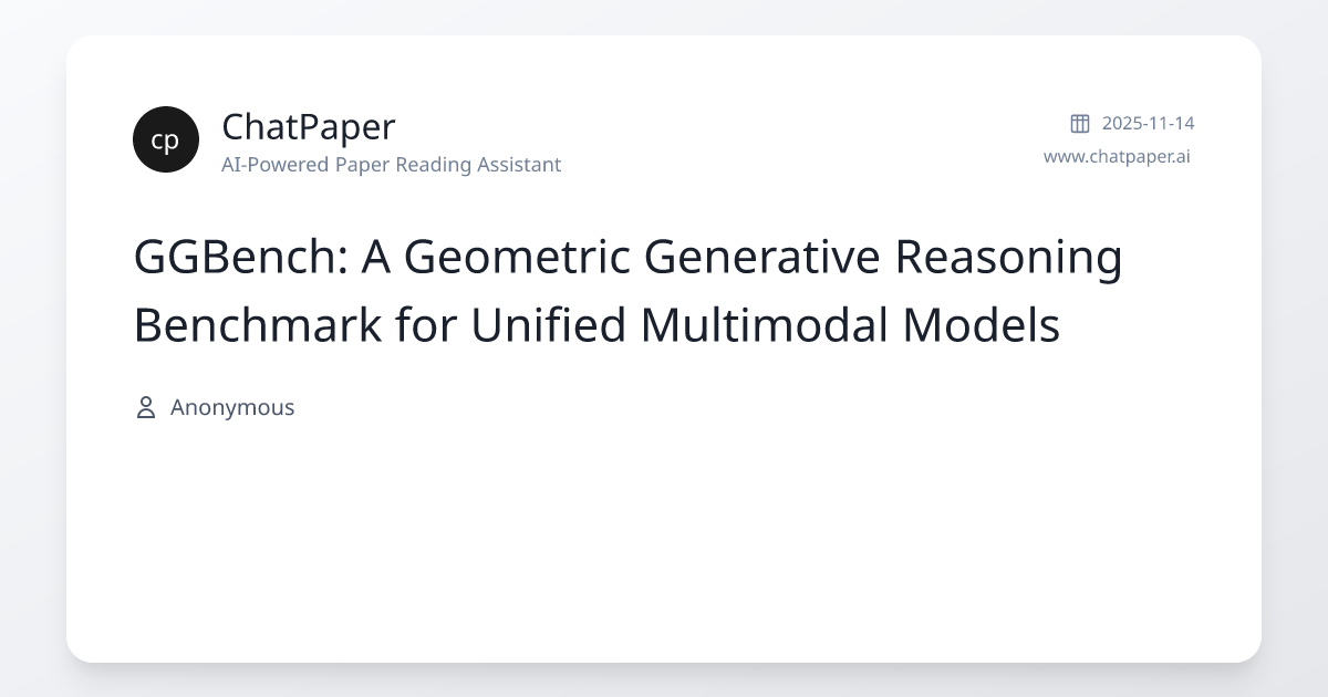 GGBench: A Geometric Generative Reasoning Benchmark for Unified ...