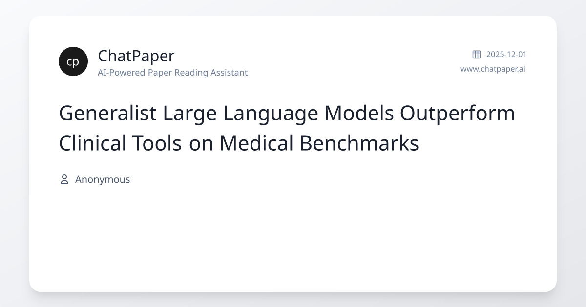 Generalist Large Language Models Outperform Clinical Tools on Medical ...