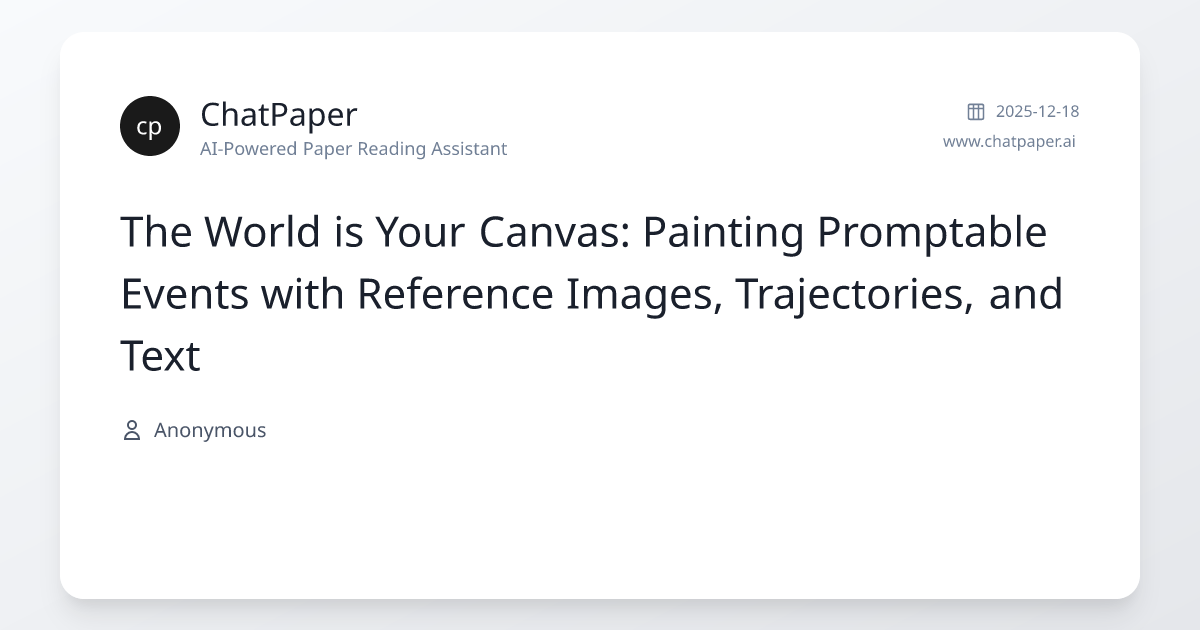 The World is Your Canvas: Painting Promptable Events with Reference ...