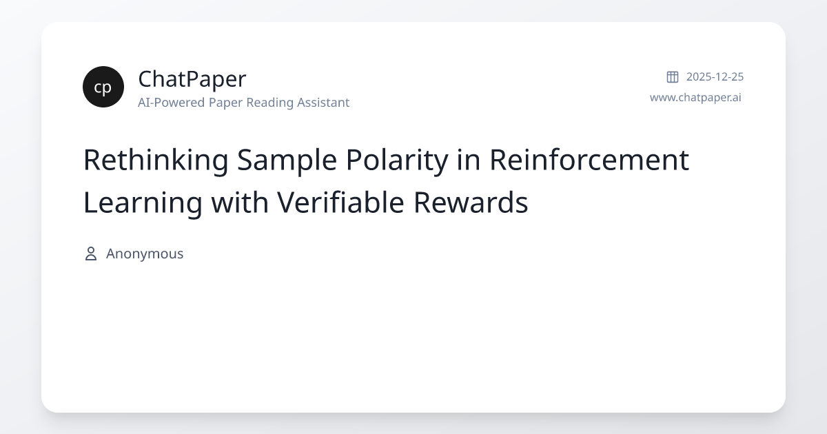 Rethinking Sample Polarity in Reinforcement Learning with Verifiable ...