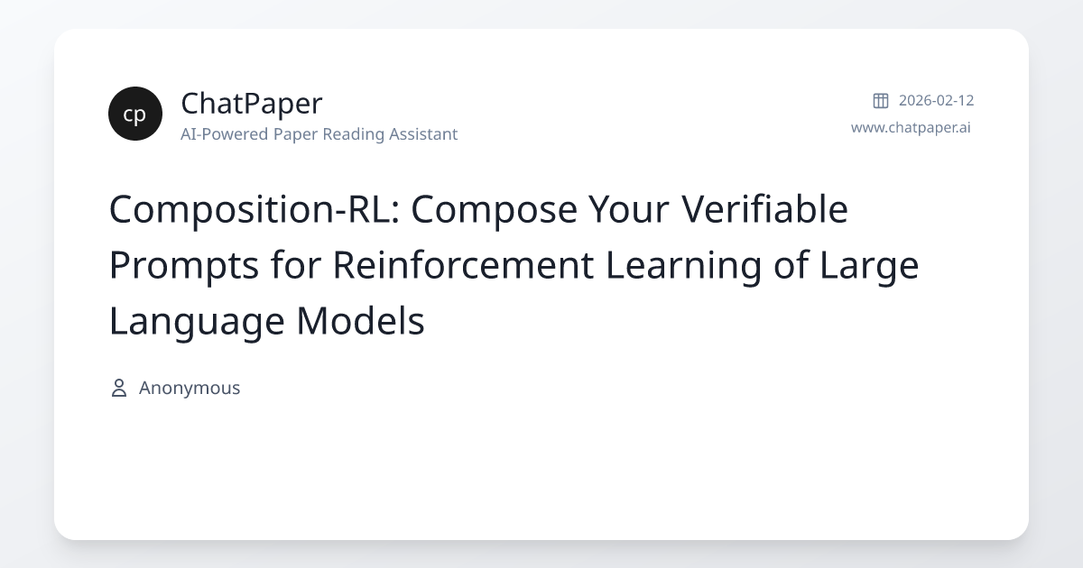 Composition-RL: Compose Your Verifiable Prompts for Reinforcement ...