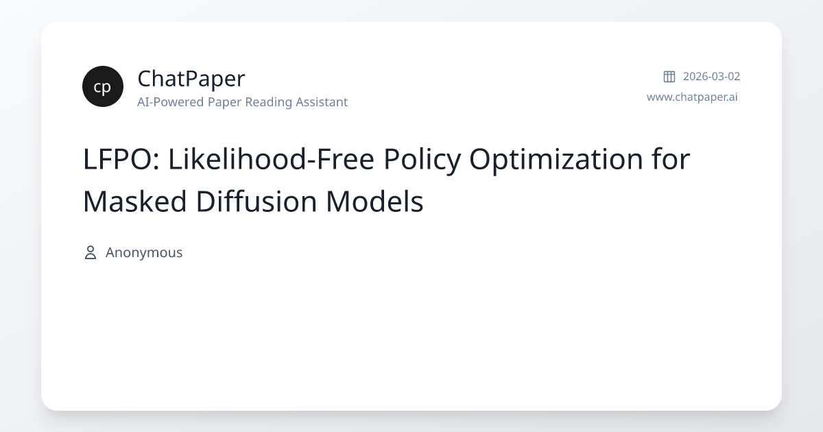 LFPO: Likelihood-Free Policy Optimization for Masked Diffusion Models ...