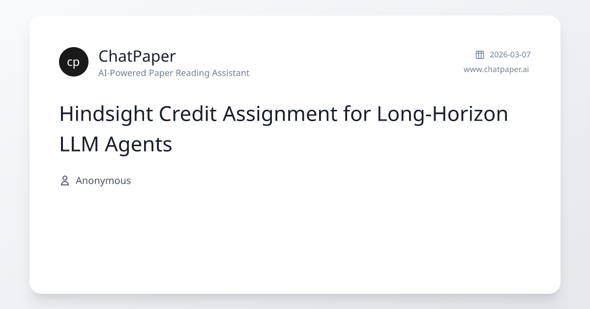 Hindsight Credit Assignment for Long-Horizon LLM Agents - Paper Details