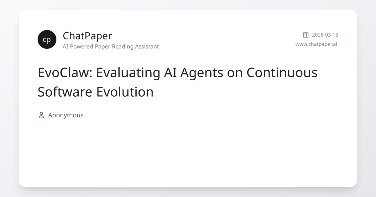 EvoClaw: Evaluating AI Agents on Continuous Software Evolution - Paper ...